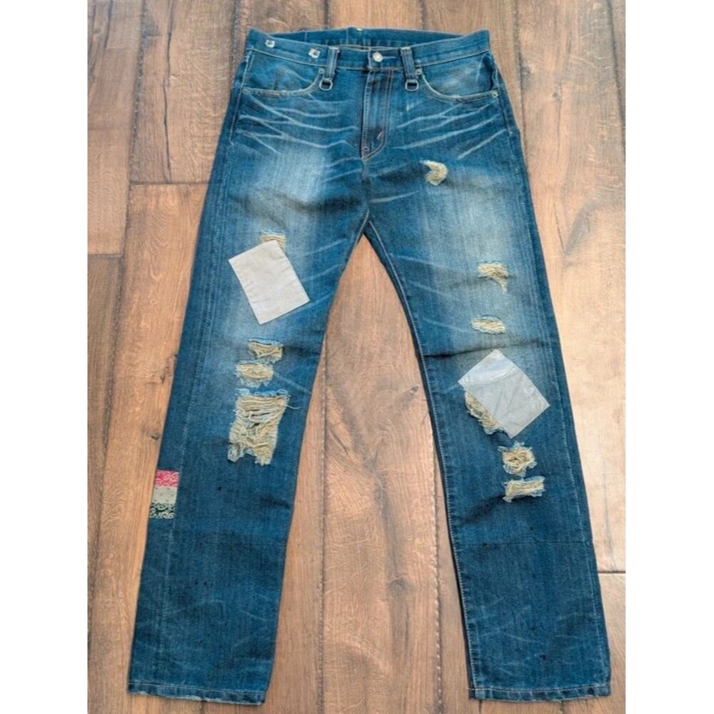 Custom Japanese Selvedge Distressed Levi's 505 Jeans Men's 30x31 Made In Japan